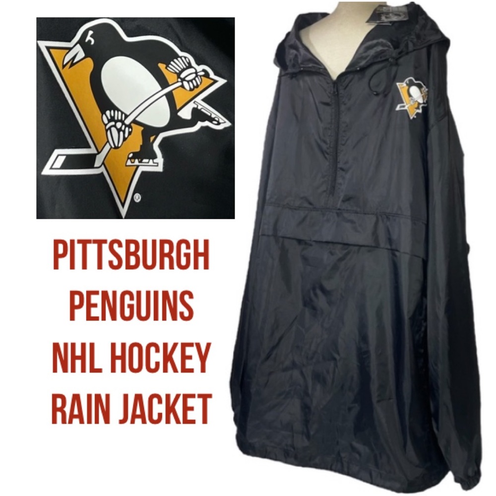Pittsburgh Penguins Jacket Hoodie Quarter Zip Rain Windbreaker NHL Hockey 6 XL